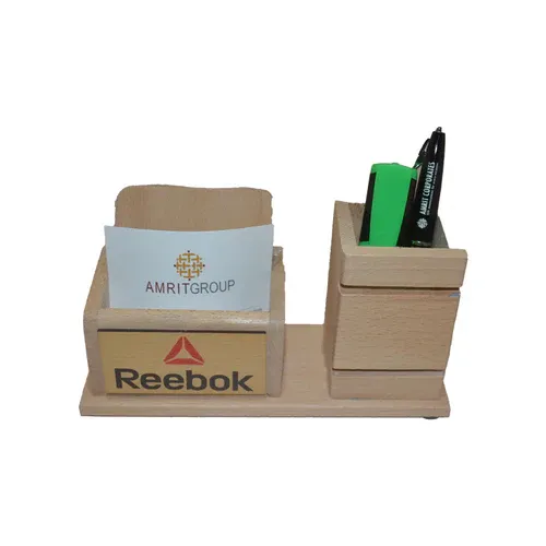 Wooden Card & Pen Holder - Reebok Branded