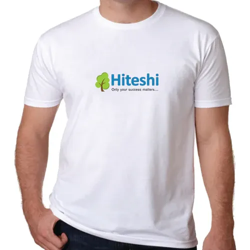 White Round Neck T-Shirt - Hiteshi Branded