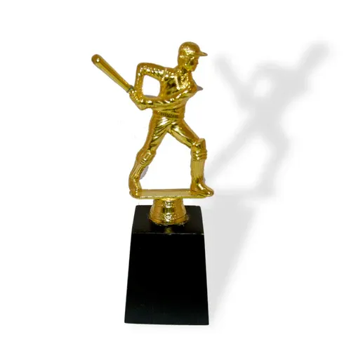 Cricket Batsman Figure Trophy - Black Base