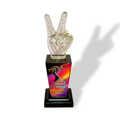 Peace Sign Crystal Trophy