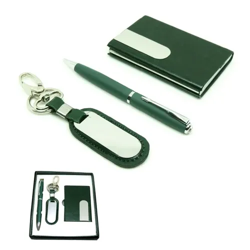 Green Leather Accessories Set