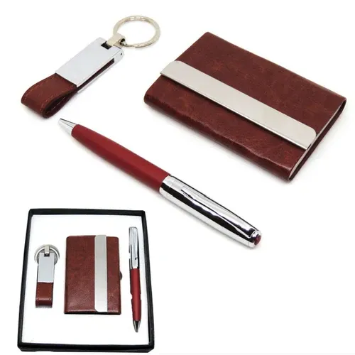 Leather Accessories & Keychain Set