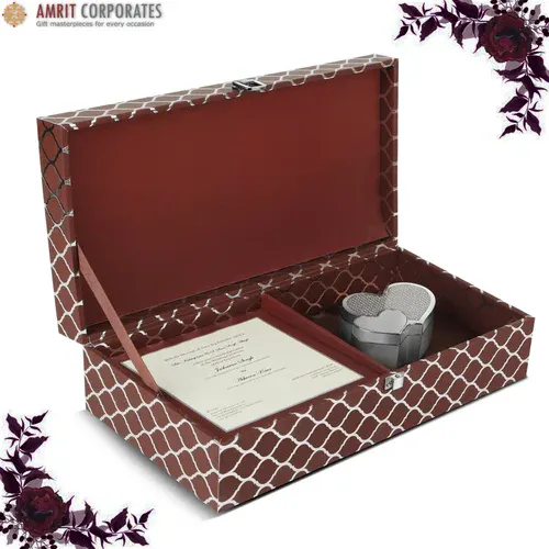 Maroon Box with Heart Shaped Box - 1
