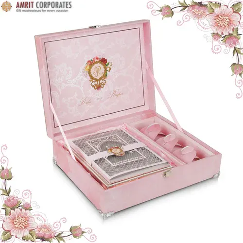 Pink Wedding Box with Photo Frame - 1
