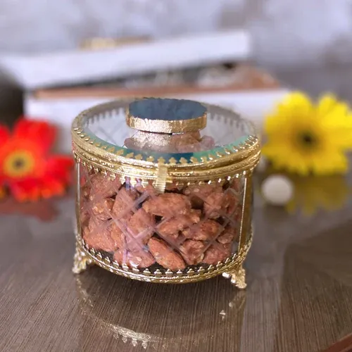 Floral Print Round Box