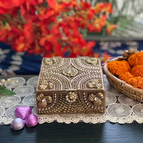 Decorative Box with Floral Embellishment