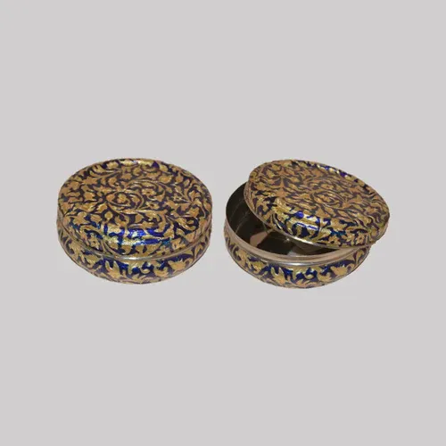 Round Box Pair - Grey Floral