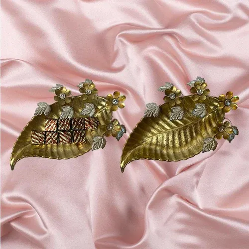 Peacock Feather Decorative Pair