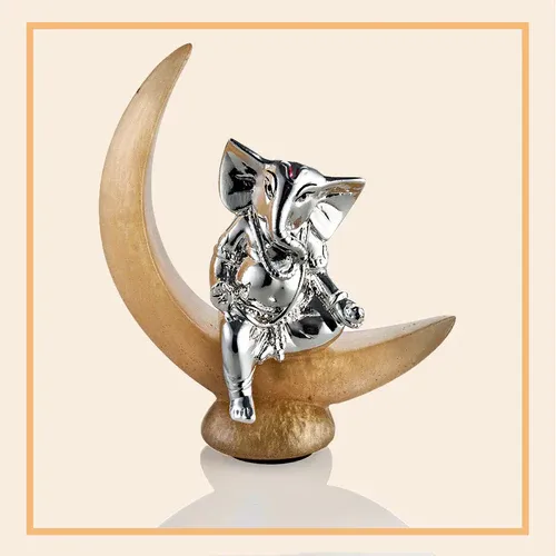 Ganesha on Moon Showpiece