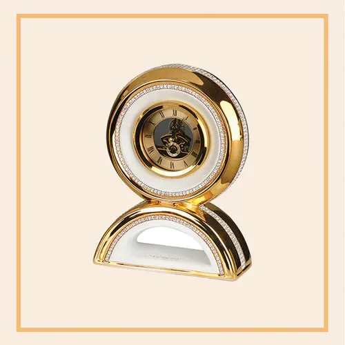 Round Gold Desk Clock