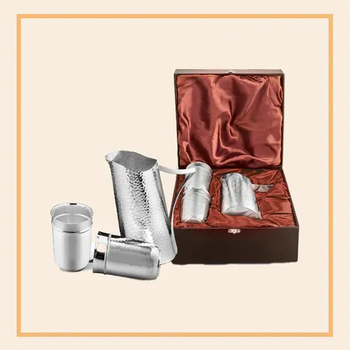 Steel Bottle & Glass Set
