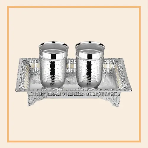 Silver Canister Set with Tray