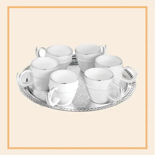 Cup Set on Round Tray