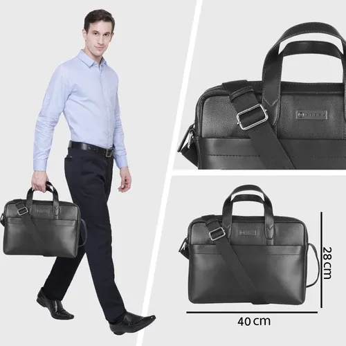Cross Leather Laptop Bag - Large