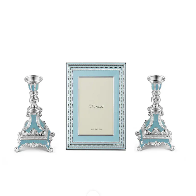 Set of 2 Candle Stand with Photo Frame