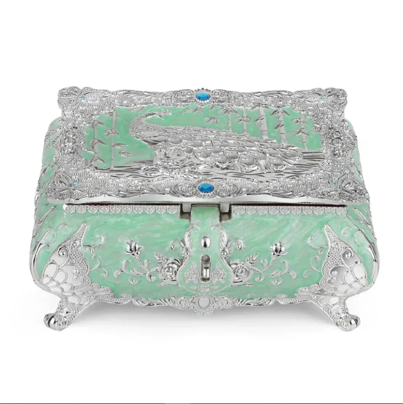 Peacock Enamel Box