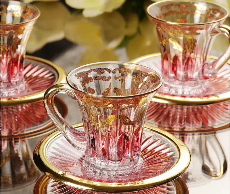 Crystal Tea cups & Saucers