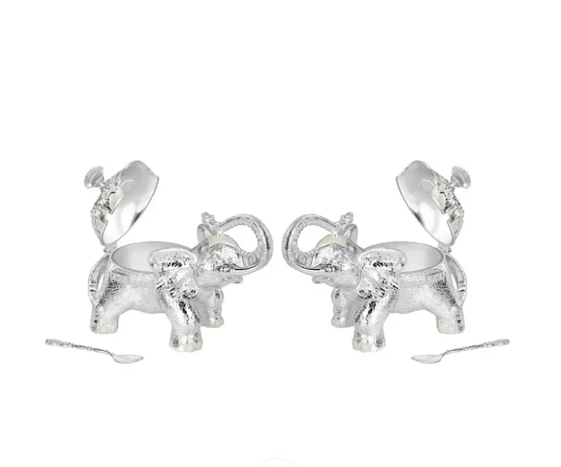 Set Of 2 Elephant Sugar pot