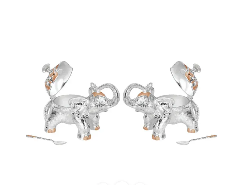 Set Of 2 Elephant Sugar pot