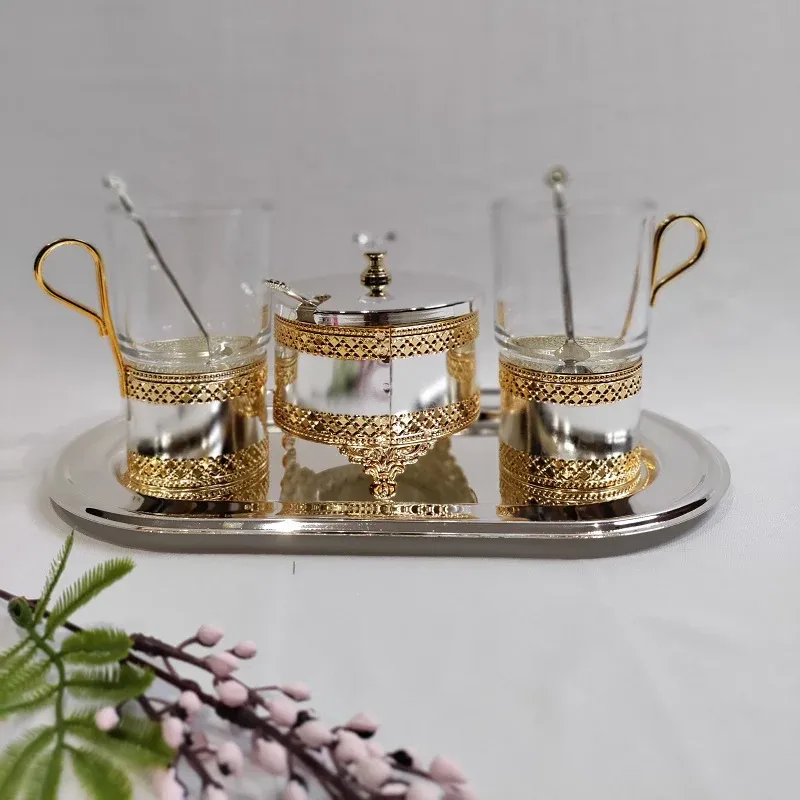2 Mug with Bowl Spoon and Tray