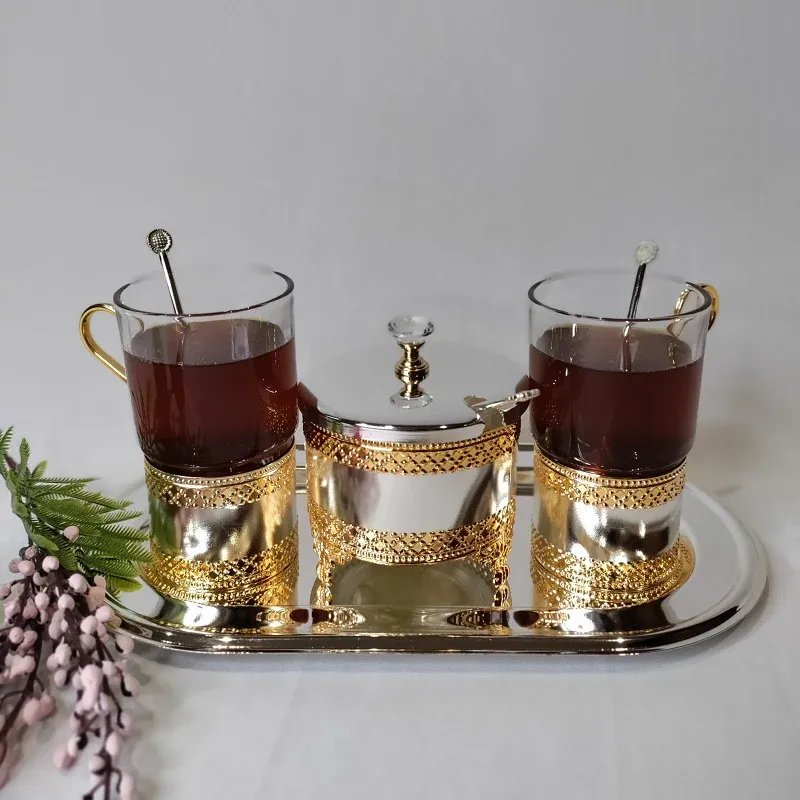 2 Mug with Bowl Spoon and Tray