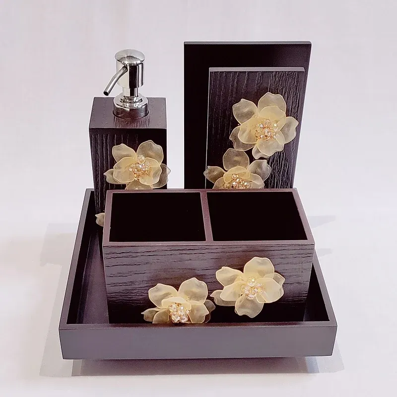 Bathroom Set Flower Set of 4