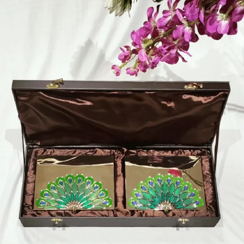 Set of 2 peacock dry fruit box