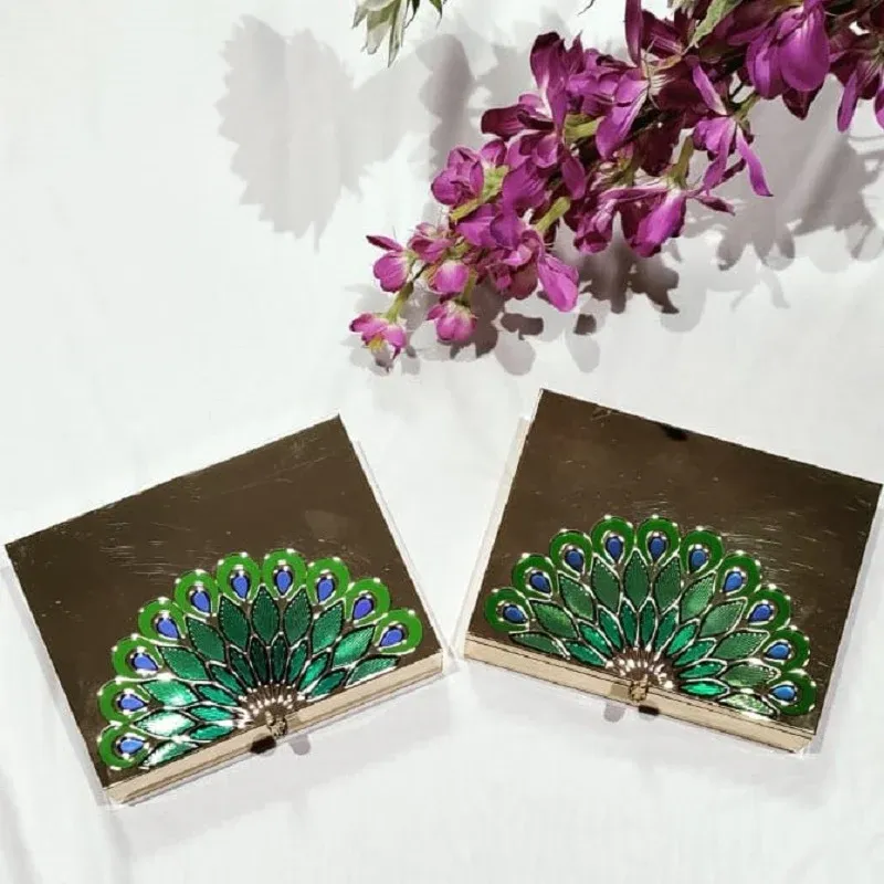 Set of 2 peacock dry fruit box
