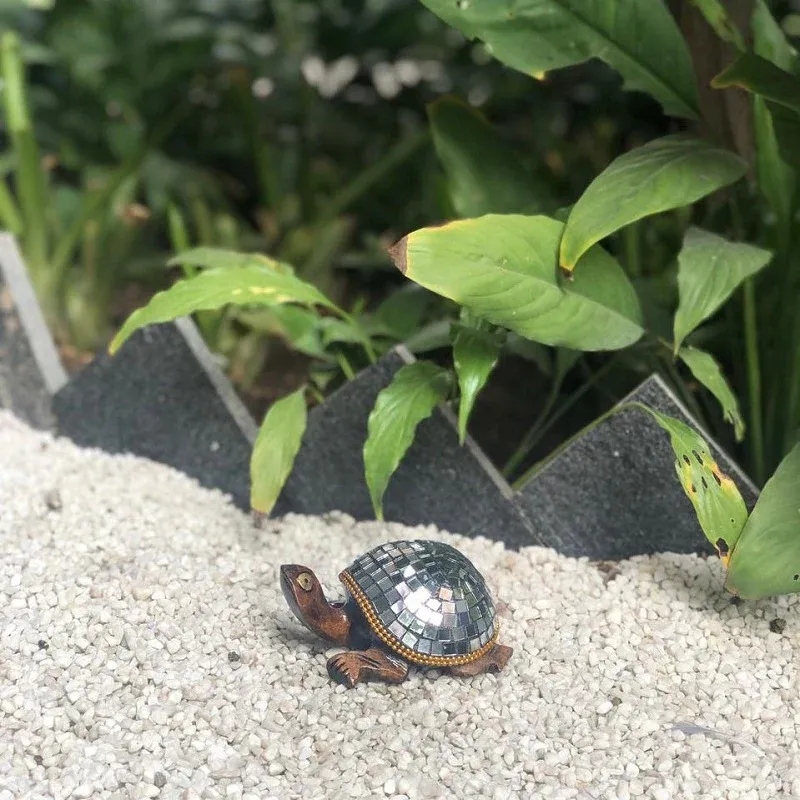Wooden Turtle W Glass Work Oxod