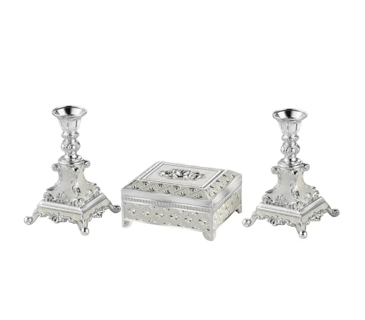 Set of 2 Candle stand & jewellery box MOP