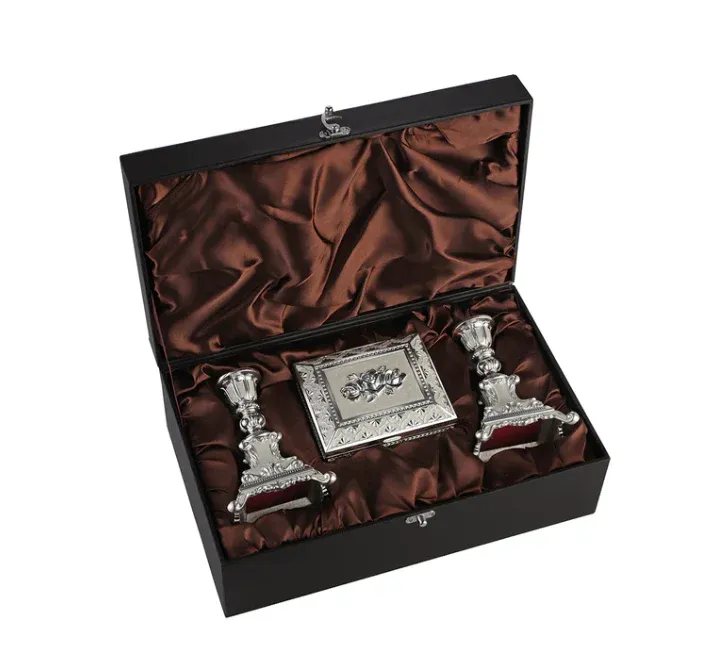 Set of 2 Candle stand & jewellery box MOP