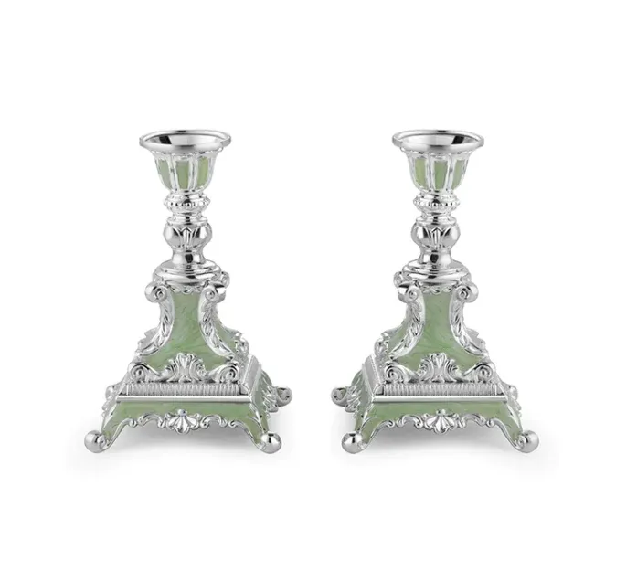 Big Enamel Bowl & Set Of 2 Candle Stand Sea