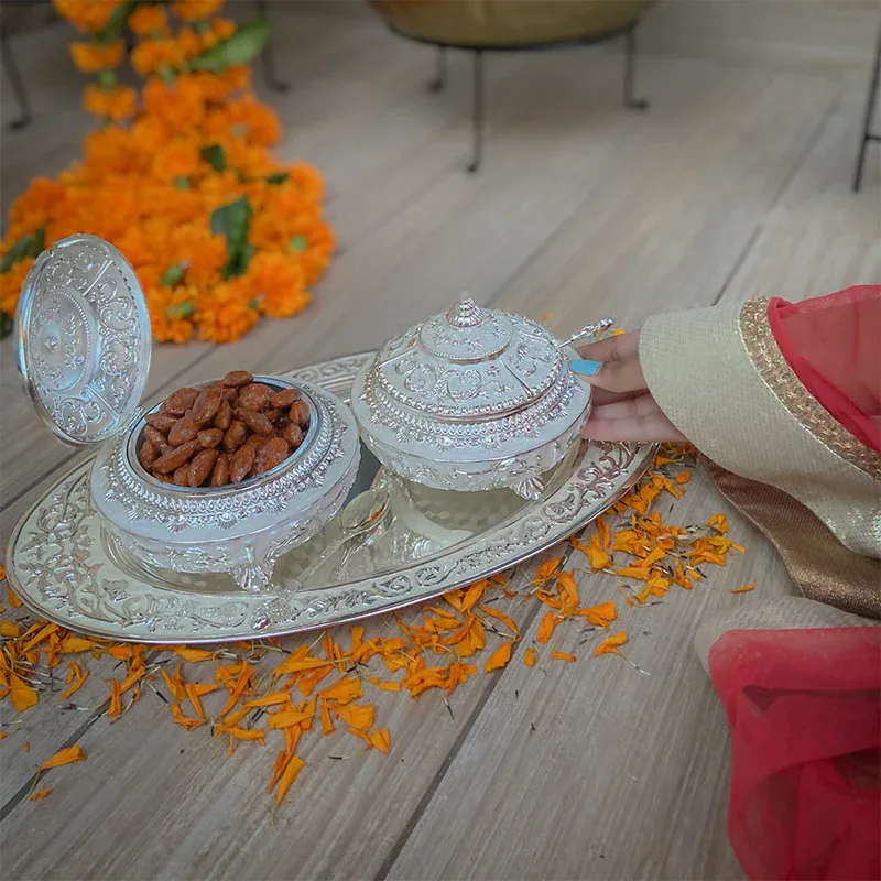 MOP Tray with 2 Sugar Pots