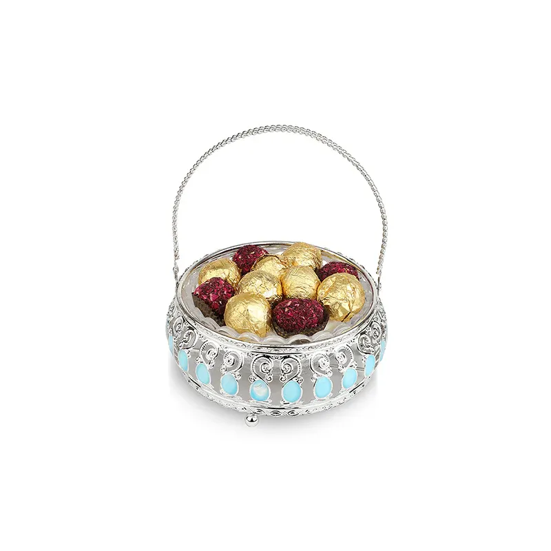 Basket With Sky-Blue Enamel