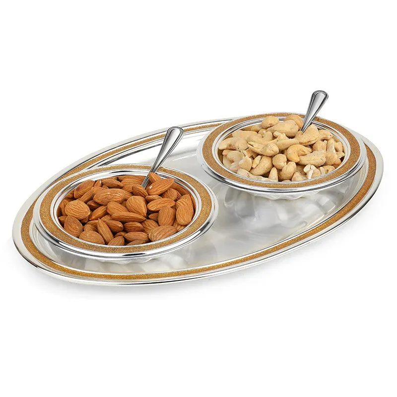 Tray With 2 Bowls & Spoons