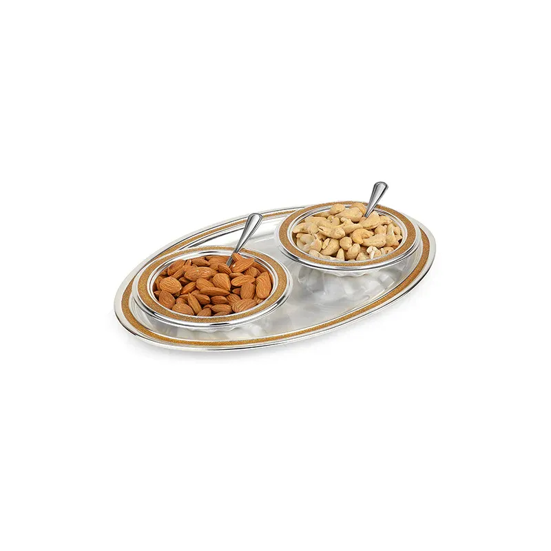 Tray With 2 Bowls & Spoons