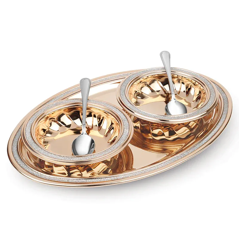 Tray With 2 Bowls & Spoons