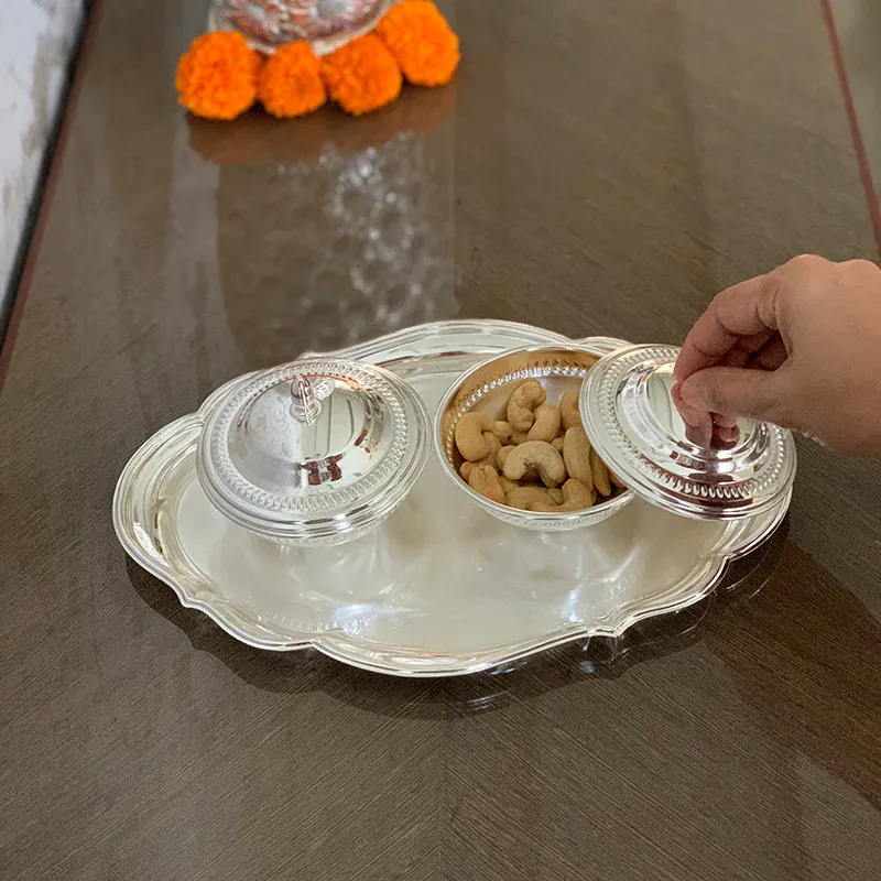 Tray With 2 Sugar Bowls