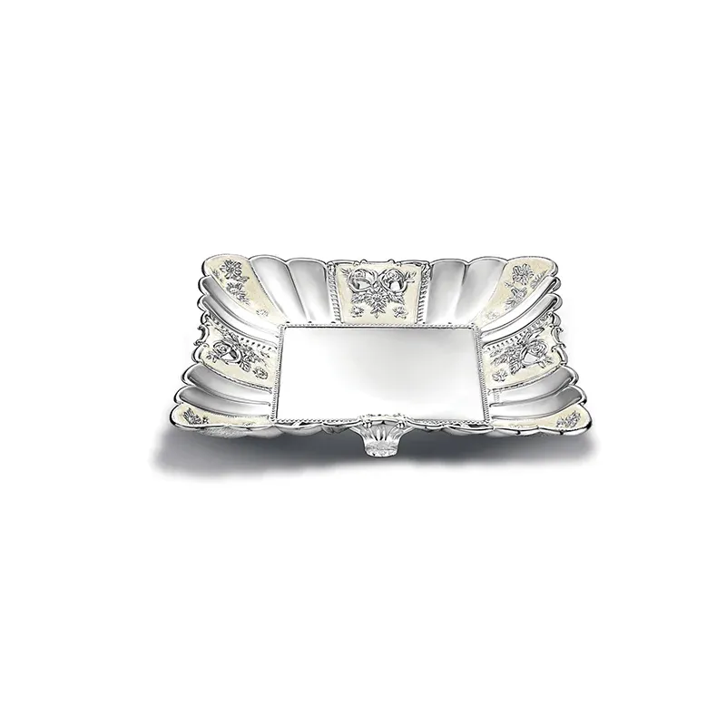 Square Enamel Tray White - large