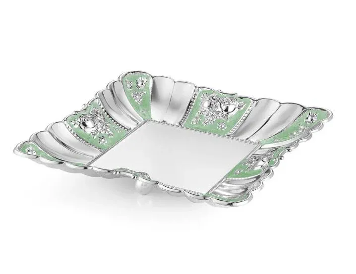 Square Enamel Tray Green - medium